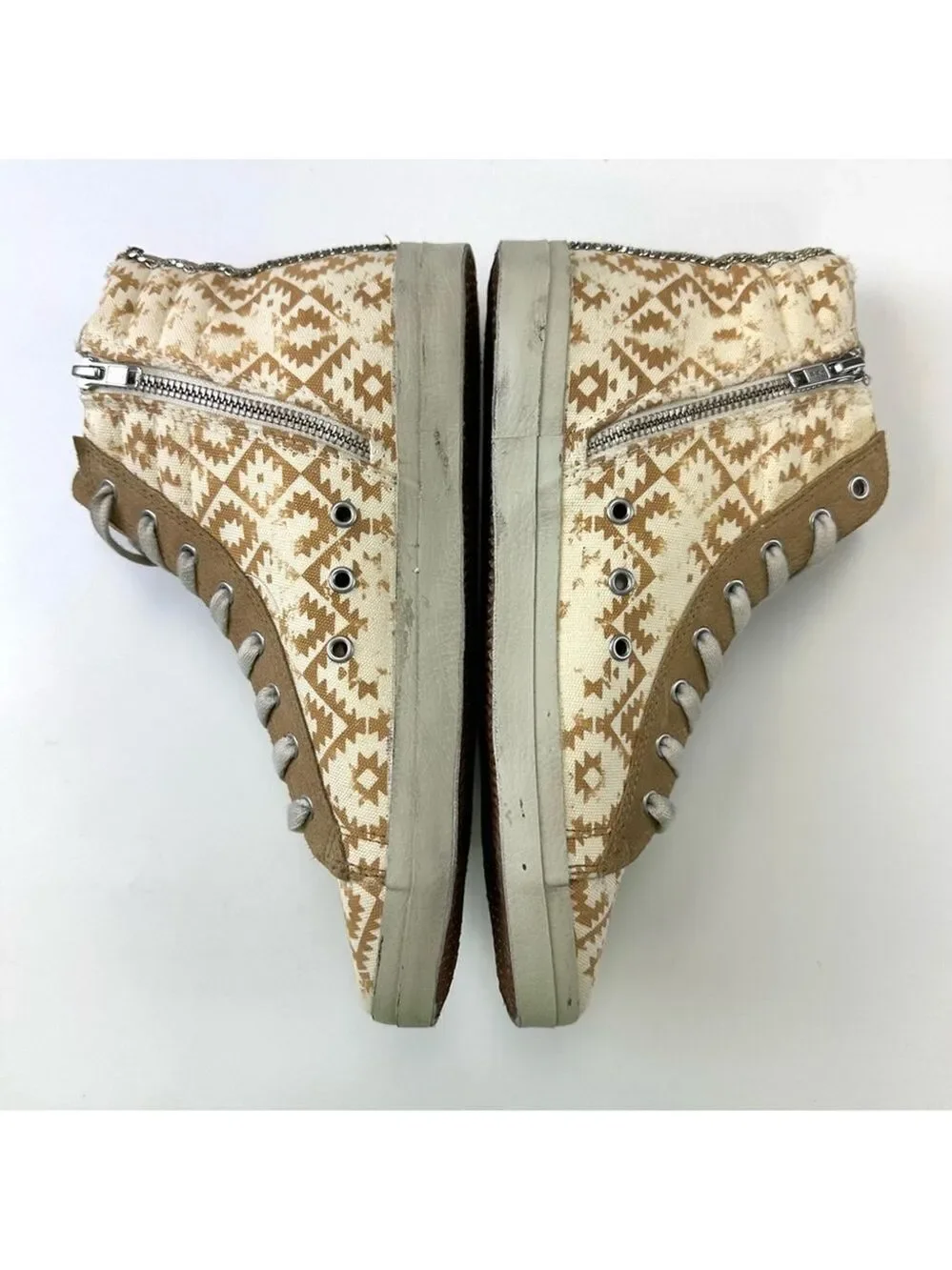 Kim & Zozi Gipster Geo print hi top canvas hippie bling sneakers Size 9